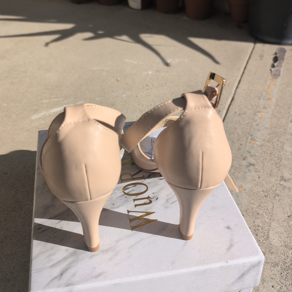 WuORWu Women's Beige Strappy Heels Size 6 - Picture 4 of 8